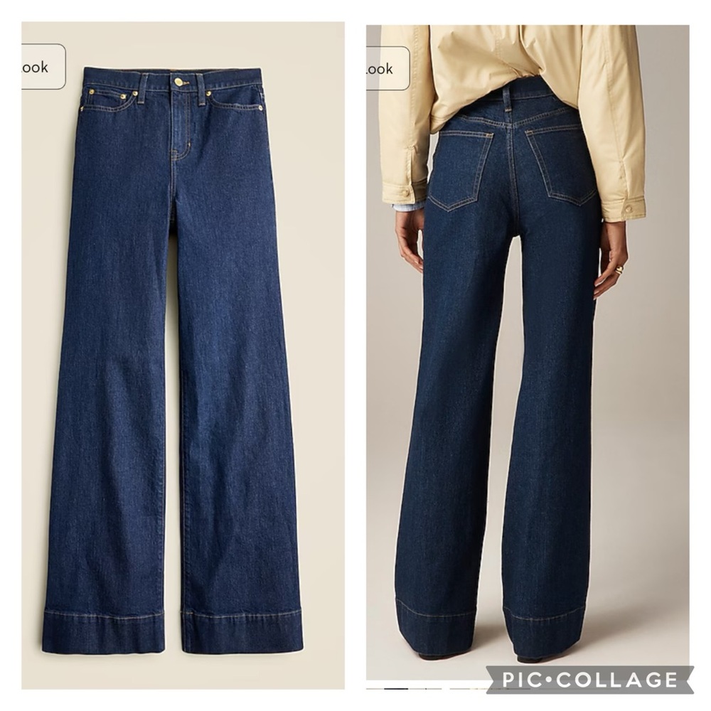 J. Crew Petite Denim Trouser 1996 Semi Stretch, Size 27 petite, resin rinse, EUC